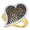 Image 1 : 1.50CT Diamond Heart 10KT Ring Yellow Gold - GD73430
