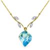 Image 1 : 13.92 ctw Blue Topaz & Diamond Necklace Jewelry 14KT Yellow Gold