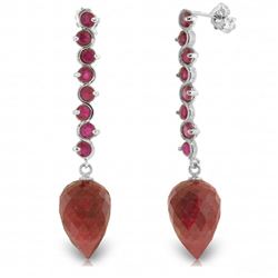29.2 ctw Ruby Earrings Jewelry 14KT White Gold