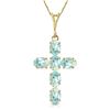 Image 1 : 1.50 ctw Aquamarine Necklace Jewelry 14KT Yellow Gold