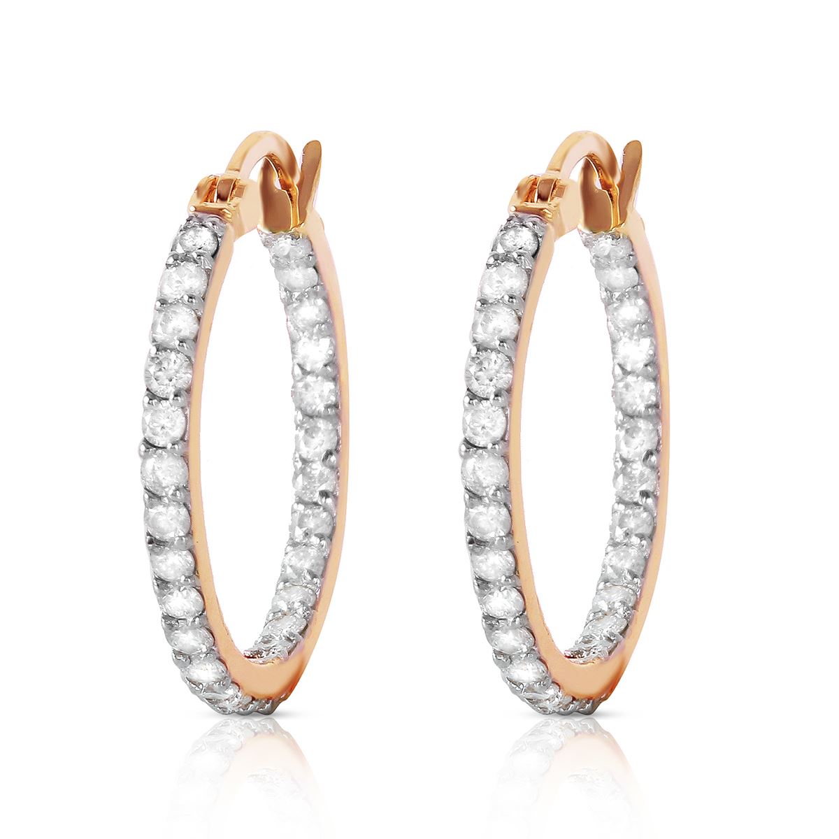 0.75 ctw Diamond Anniversary Earrings Jewelry 14KT Rose Gold