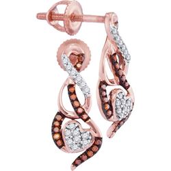 0.15CTW White and Champagne Diamond Mirco-Pave 10KT Earrings Rose Gold