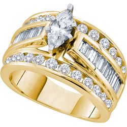3CT Diamond Bridal 14KT Ring Yellow Gold