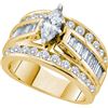 Image 1 : 3CT Diamond Bridal 14KT Ring Yellow Gold