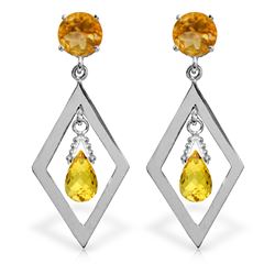2.4 ctw Citrine Earrings Jewelry 14KT White Gold