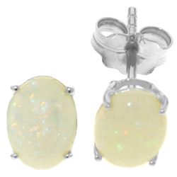 0.90 ctw Opal Earrings Jewelry 14KT White Gold