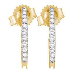 0.25CT Diamond Hoops 14KT Earrings Yellow Gold