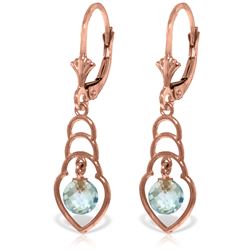 1.25 ctw Blue Topaz Earrings Jewelry 14KT Rose Gold