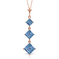 2.4 ctw Blue Topaz Necklace Jewelry 14KT Rose Gold