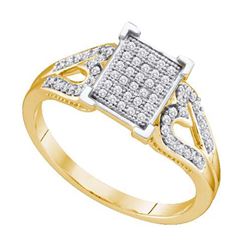 0.20CT Diamond Micro-Pave 10KT Ring Yellow Gold