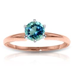 0.65 ctw Blue Topaz Ring Jewelry 14KT Rose Gold