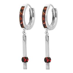 1.35 ctw Garnet Earrings Jewelry 14KT White Gold