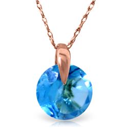 1 ctw Blue Topaz Necklace Jewelry 14KT Rose Gold