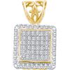 Image 1 : 0.20CT Diamond Square 10KT Pendant Yellow Gold