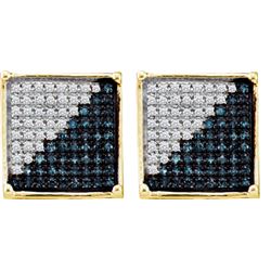 1CT Diamond Micro-Pave 14KT Earrings Yellow Gold