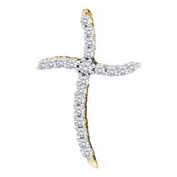 0.25CT Diamond Cross 10KT Pendant Yellow Gold