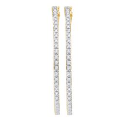 1.0CT Diamond Anniversary 14KT Earrings Yellow Gold