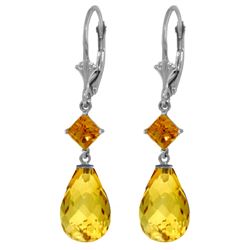 11 ctw Citrine Earrings Jewelry 14KT White Gold