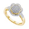 Image 1 : 0.35CT Diamond Micro-Pave 10KT Ring Yellow Gold