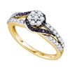 Image 1 : 0.50CT Diamond Flower 10KT Ring Yellow Gold