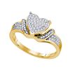 Image 1 : 0.20CT Diamond Heart 10KT Ring Yellow Gold