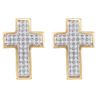 Image 1 : 0.20CT Diamond Cross 10KT Earrings Yellow Gold