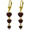 Image 1 : 6 ctw Garnet Earrings Jewelry 14KT Yellow Gold
