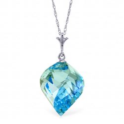 13.9 ctw Blue Topaz Necklace Jewelry 14KT White Gold