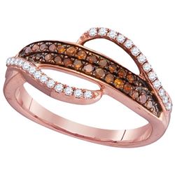 0.33CTW White and Champagne Diamond Anniversary 10KT Ring Rose Gold