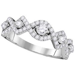0.85CT Diamond Anniversary 14KT Ring White Gold