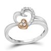 Image 1 : 0.15CT Diamond Heart 10KT Ring 2Tone Gold