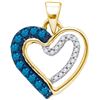 Image 1 : 0.20CT Diamond Micro-Pave 10KT Pendant Yellow Gold