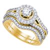 Image 1 : 1.0CT Diamond Bridal 14KT Ring Yellow Gold