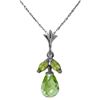 Image 1 : 1.70 ctw Peridot Necklace Jewelry 14KT White Gold