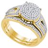 Image 1 : 0.50CT Diamond Mirco-Pave 10KT Ring Yellow Gold