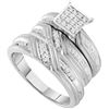 Image 1 : 0.33CT Diamond Trio Set 10KT Ring White Gold