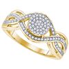 Image 1 : 0.35CT Diamond Micro-Pave 10KT Ring Yellow Gold