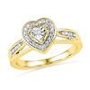 Image 1 : 0.03CT Diamond Heart 10KT Ring Yellow Gold