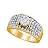 Image 1 : 1.20CT Diamond Flower 10KT Ring Yellow Gold