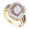 Image 1 : 0.75CTW White and Champagne Diamond Invisible 14KT Ring Yellow Gold