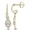 Image 1 : 0.15CT Diamond Micro-Pave 10KT Earrings Yellow Gold