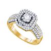 Image 1 : 1CT Diamond Bridal 14KT Ring Yellow Gold