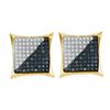 Image 1 : 0.75CT Diamond Micro-Pave 10KT Earrings Yellow Gold