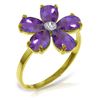 Image 1 : 2.22 ctw Amethyst & Diamond Ring Jewelry 14KT Yellow Gold