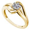 Image 1 : 0.05CT Diamond Flower 10KT Ring Yellow Gold