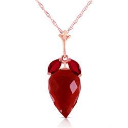 13.5 ctw Ruby Necklace Jewelry 14KT Rose Gold