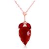 Image 1 : 13.5 ctw Ruby Necklace Jewelry 14KT Rose Gold