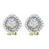 Image 1 : 1.50CT Diamond Flower 14KT Earrings Yellow Gold