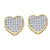 Image 1 : 0.25CT Diamond Heart 10KT Earrings Yellow Gold