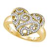 Image 1 : 0.25CT Diamond Heart 10KT Ring Yellow Gold